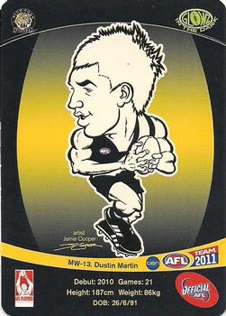 2011 Team Zone AFL Team - Magic Wildcards #MW-13 Dustin Martin Back